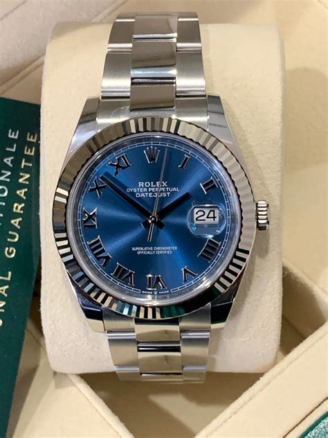 rolex 41mm datejust blue dial|rolex datejust 41 price uk.